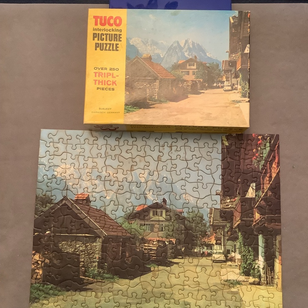 Vintage Tuco Interlocking Picture Puzzle of  German Alpine Village